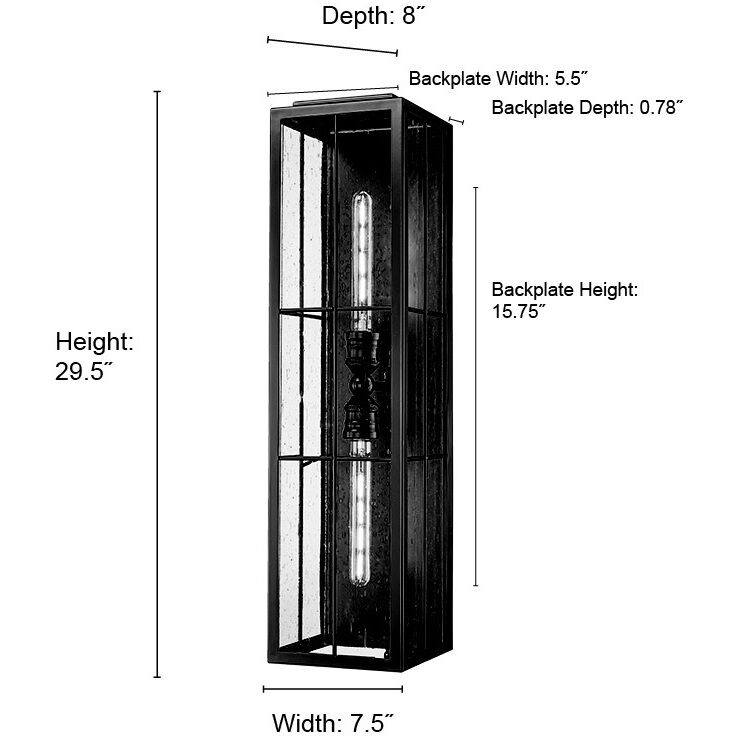 Jaxson 2 Light 29.5 inch Powder Coated Black Outdoor Wall Sconce